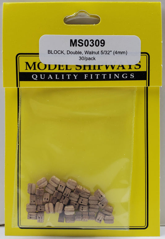 Model Expo - 5/32" (4mm) Walnut Double Sheave Block 30 pcs