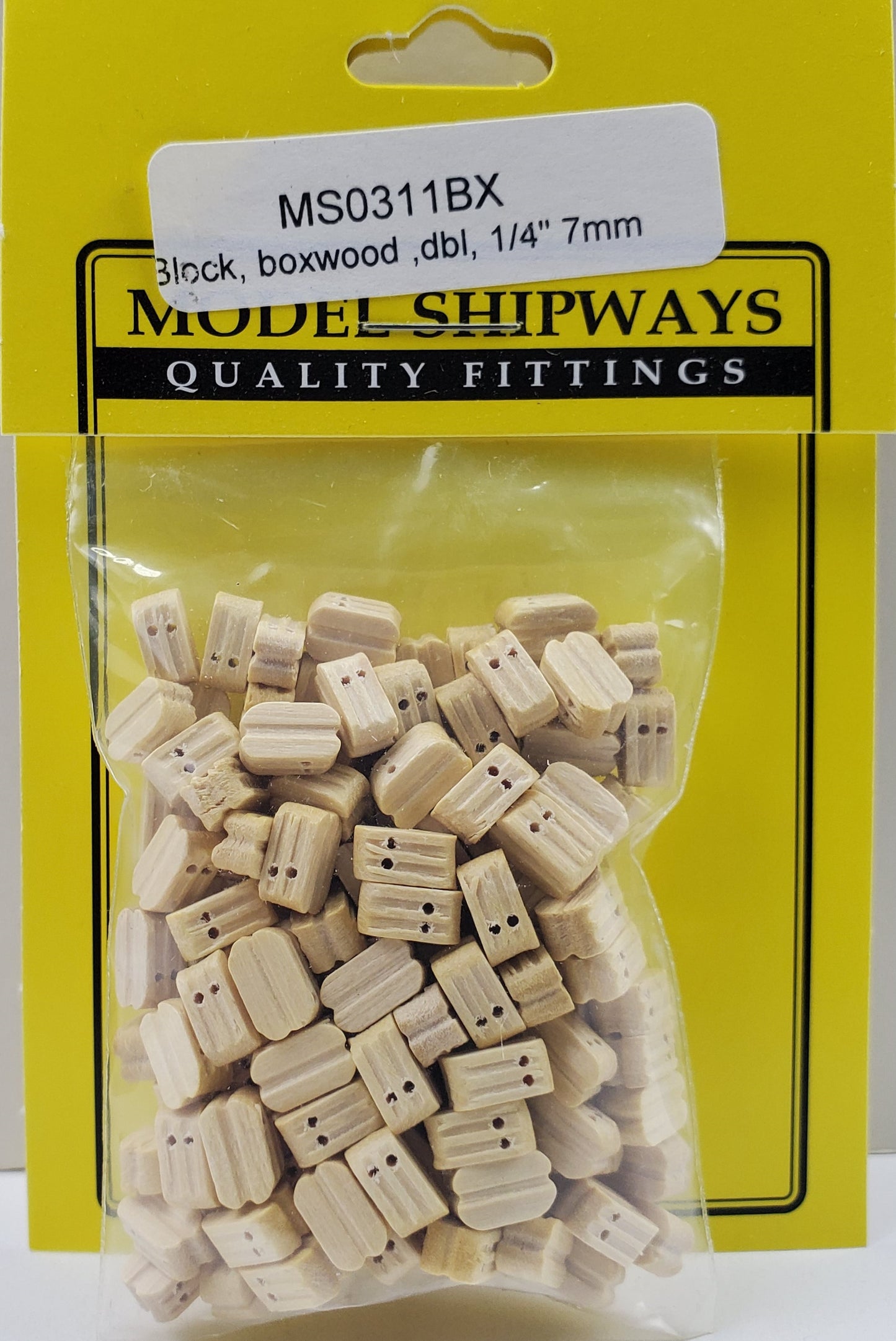 Model Expo - 1/4" (7mm) Boxwood Double Sheave Block 150 pcs