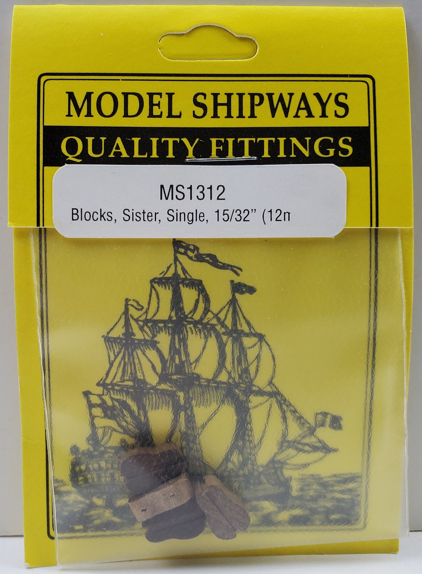 Model Expo - 15/32" (12mm) Walnut Single Sheave Sister Block 8 pcs