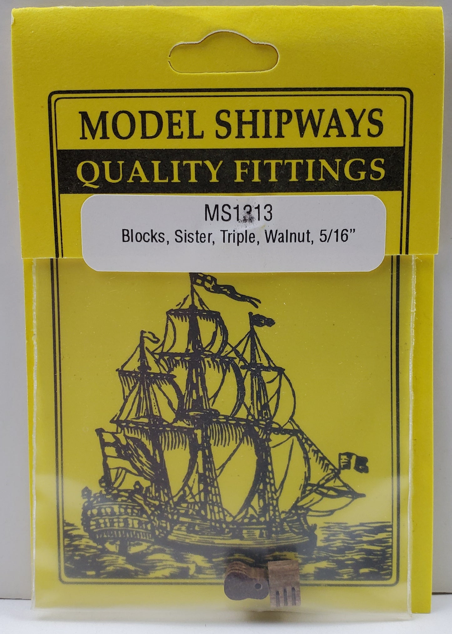 Model Expo - 5/16" (8mm) Walnut Single Sheave Sister Block 4 pcs