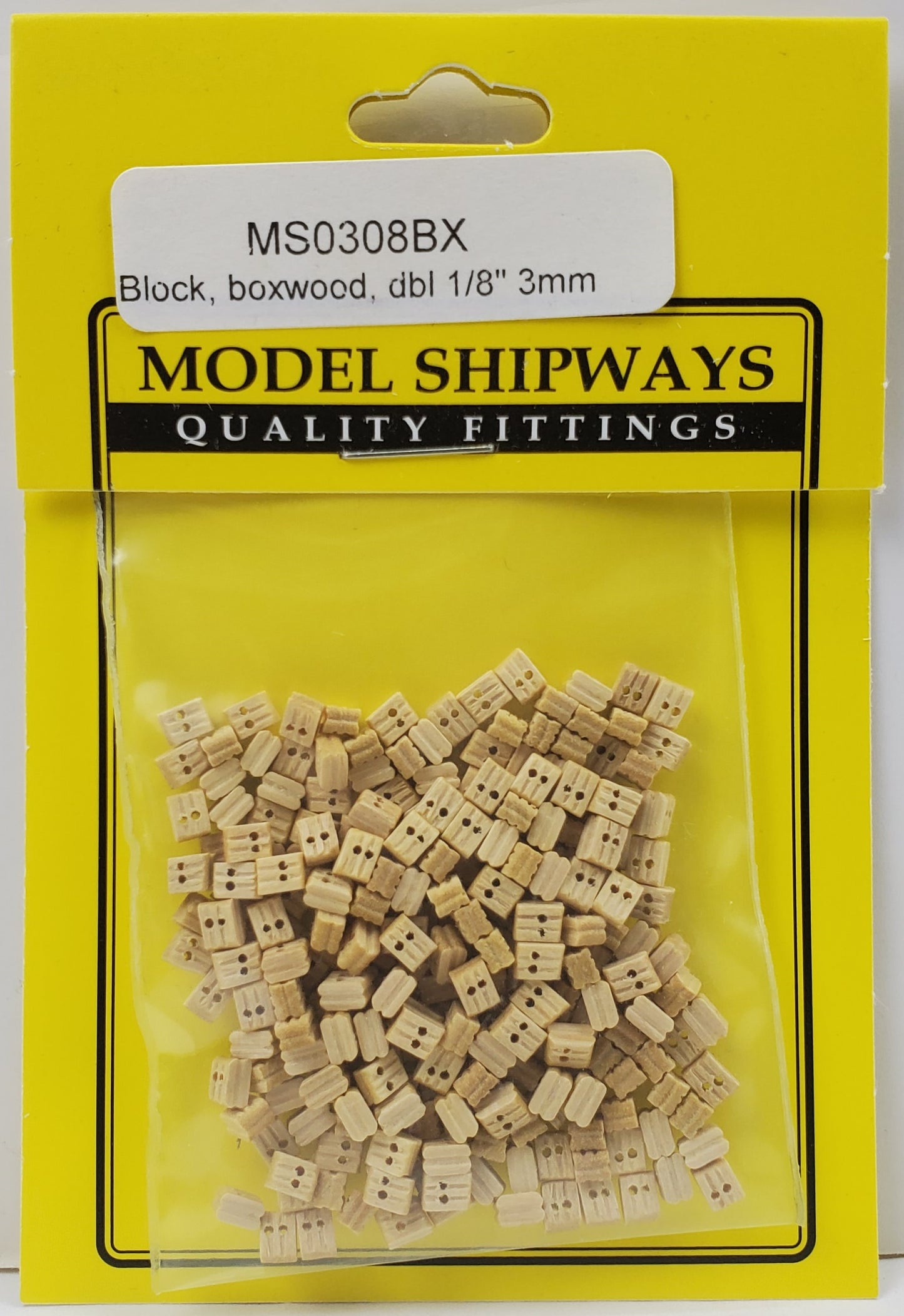 Model Expo - 1/8" (3mm) Boxwood Double Sheave Block 150 pcs