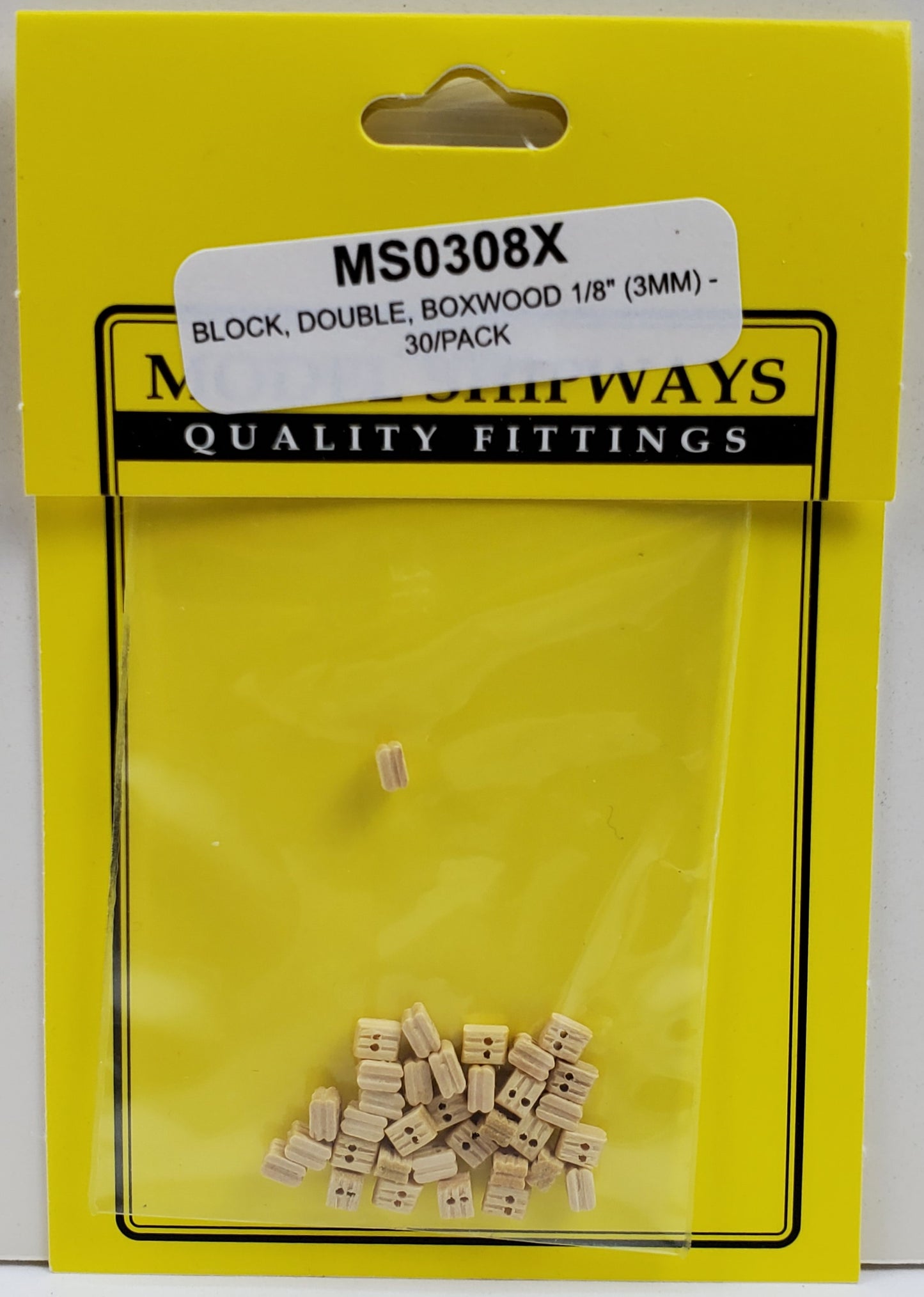 Model Expo - 1/8" (3mm) Boxwood Double Sheave Block 30 pcs
