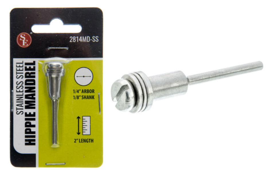 Stainless Steel Big Head (Hippie) Mandrels (1/4" Arbor), 1/8" Sh