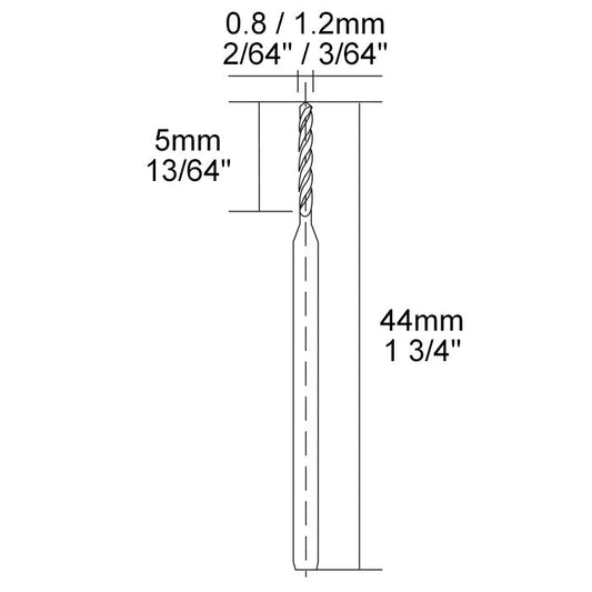Proxxon - Diamond twist drills 2 pcs., 1/32" + 3/64" (0,8 + 1,2 mm)