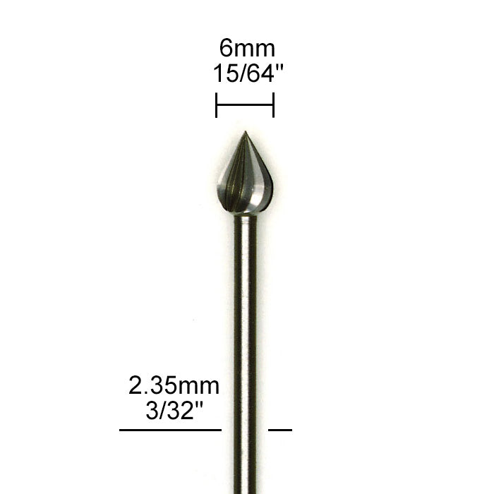 Proxxon - Tungsten vanadium cutter, flame, 2 pcs., 15/64"