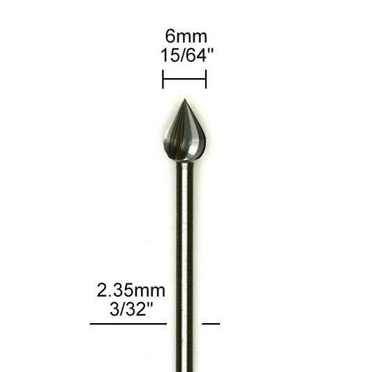 Proxxon - Tungsten vanadium cutter, flame, 2 pcs., 15/64"