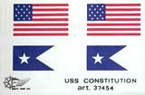 Mantua - 37454 Sheet of Cloth Flags for U.S.S. Constitution - 77 x 147 MM ( 3 x 6")