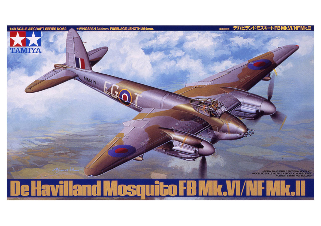 Tamiya - 61062 DE HAVILLAND MOSQUITO FB MK.VI/NF MK.II 1/48 Scale