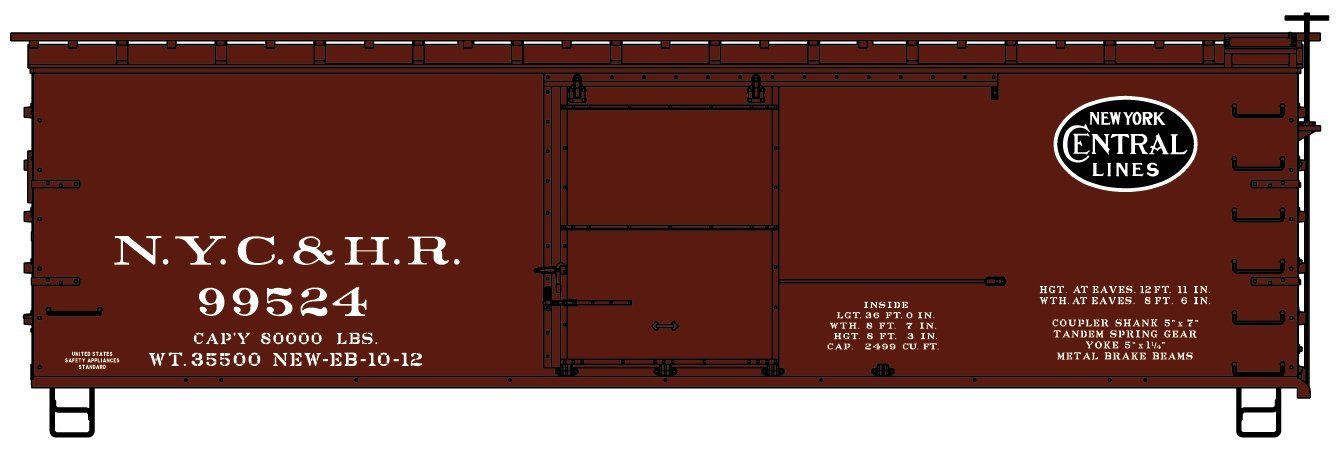 Accurail - HO 36'DS Wood Boxcar NYC&HR