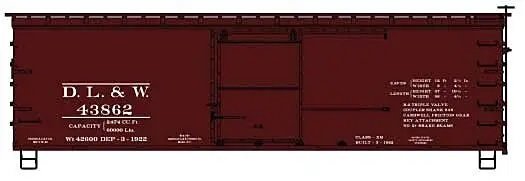 Accurail - HO DL&W 36' Dbl Sheath Wood Boxcar