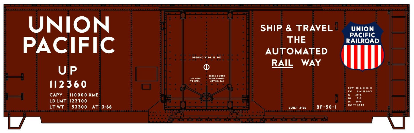 Accurail - Ho Pd 40'Steel Boxcar Up