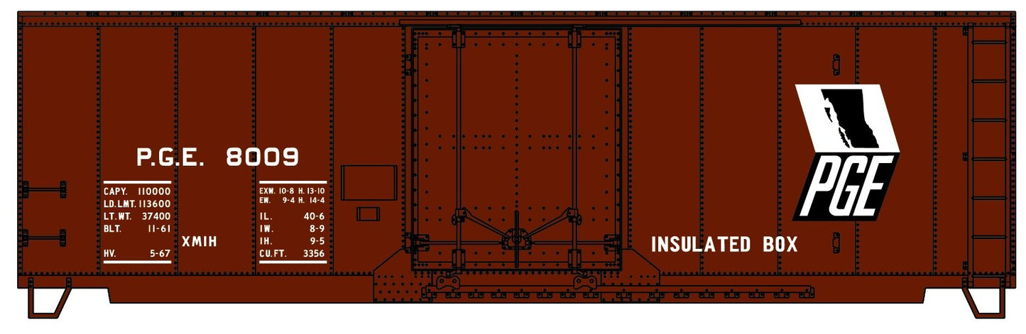 Accurail - 40' Insulated Steel Boxcar PGE