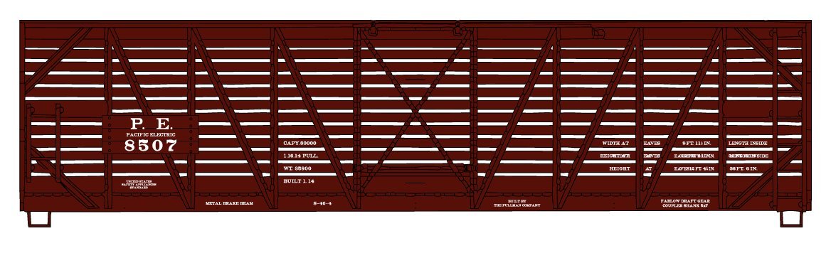 Accurail - HO Pacific Electric 40'Wood Stock Car