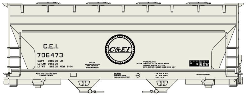 Accurail - HO 2 Bay ACF Covered Hopper C&EI