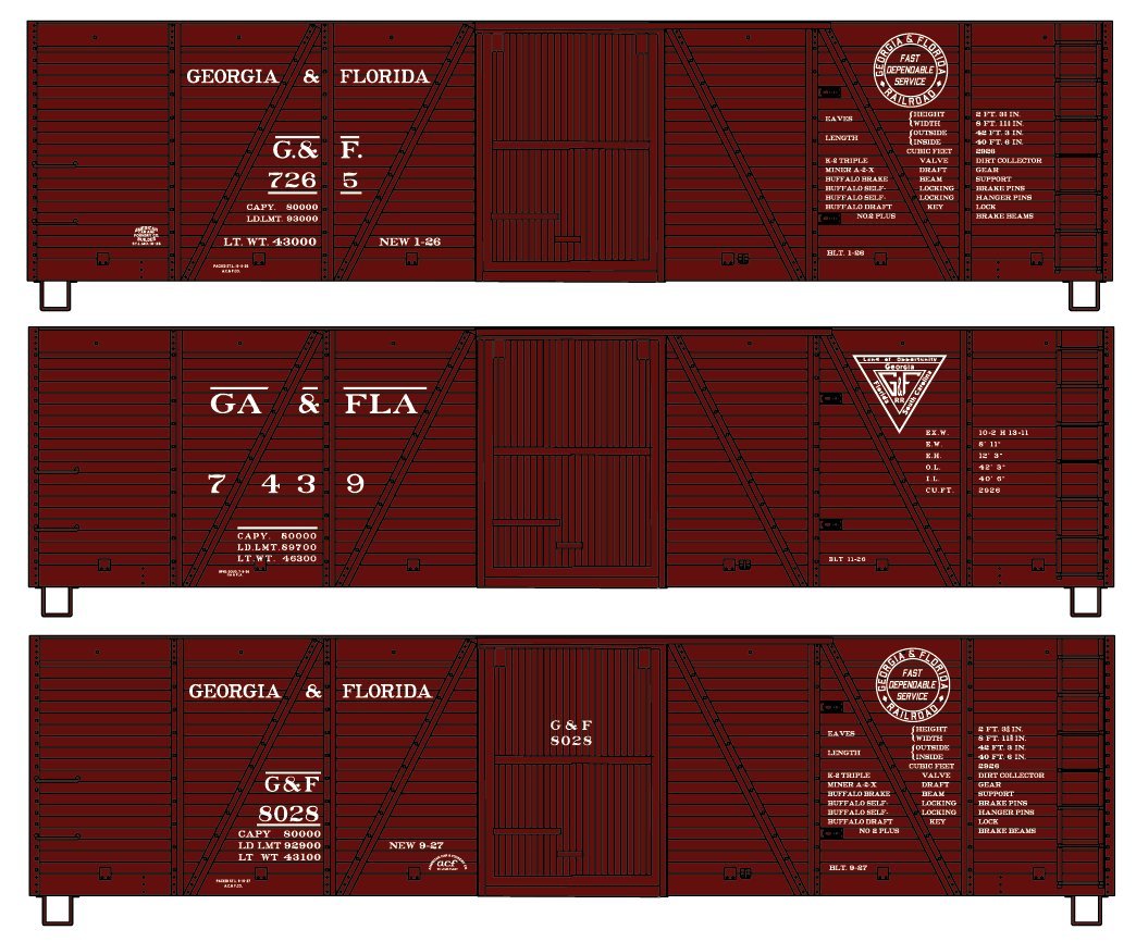 Accurail - HO Single Sheath 40' Wood Boxcar G&F 3pk