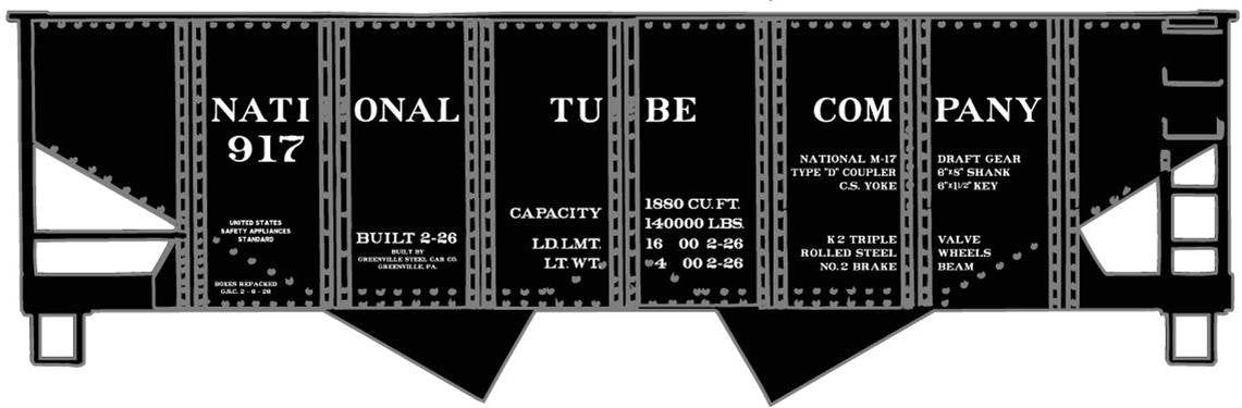 Accurail - HO 2Bay ACF CV Hopper National Tube Co.