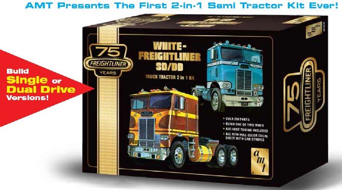AMT - White Frtlnr 2'n1 Cabover 1:25