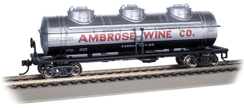 Bachmann - Ho 40' 3 Dome Tank Ambrose Wine 7501