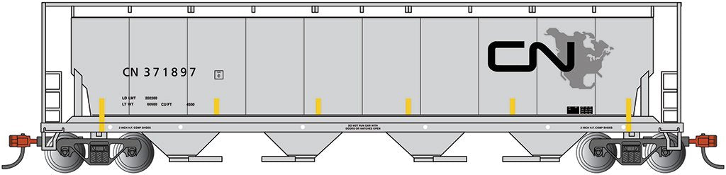 Bachmann - N 4-Bay Cyln Grain Hop CN