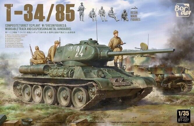 Border Models - T34-85 w/Composite Turret & 5 Figs 1:35