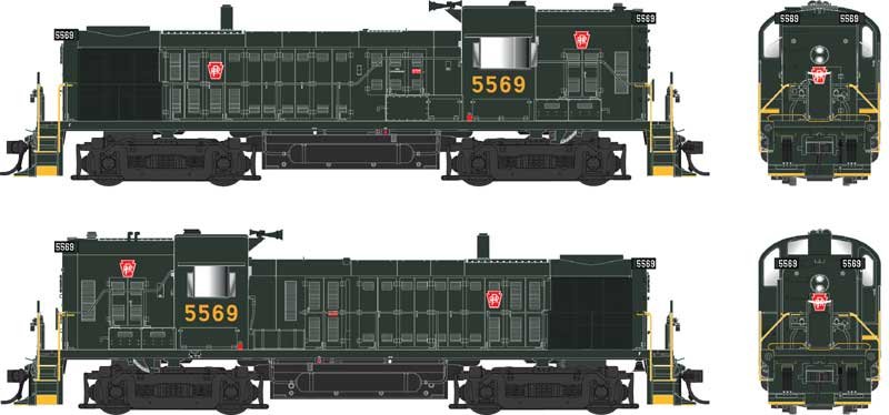 Bowser - Ho ALCo RS-3 PRR Decal Hammerhead 5569 W