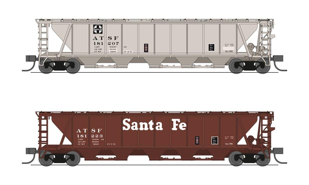 Broadway Ltd - N H32 Cvd Hopper ATSF 2pk