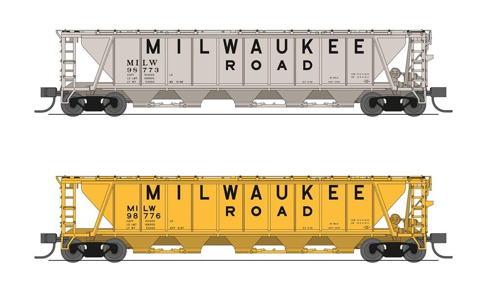 Broadway Ltd - N H32 Cvd Hopper MILW 2pk
