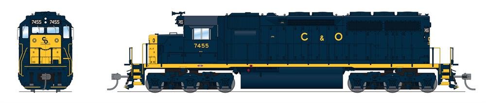 Broadway Ltd - Ho EMD SD40 C&O 7462 Para4 W/sd