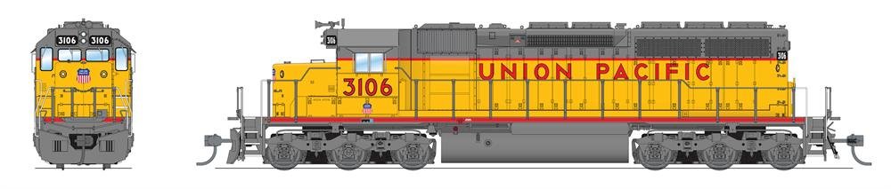 Broadway Ltd - Ho EMD SD40 UP 3117 Para4 W/sd