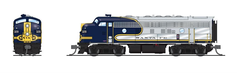 Broadway Ltd - N EMD F7A ATSF 335 Para4 W/sd