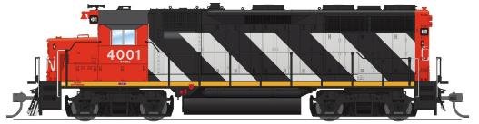 Broadway Ltd - HO GP35 CN#4001 Zebra Stripes DC/DCC/Snd