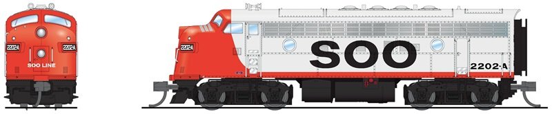 Broadway Ltd - N EMD F7A SOO #2203B Red & White HTDX