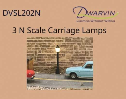 Dwarvin Lighting - DVSL202 N Fiber Lit Carriage Lamps 3pk