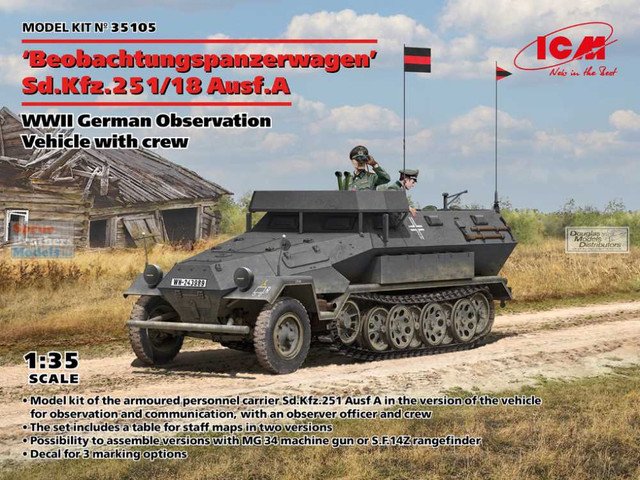ICM - Sdkfz 251/A Observ.vehicle w/crew 1:35
