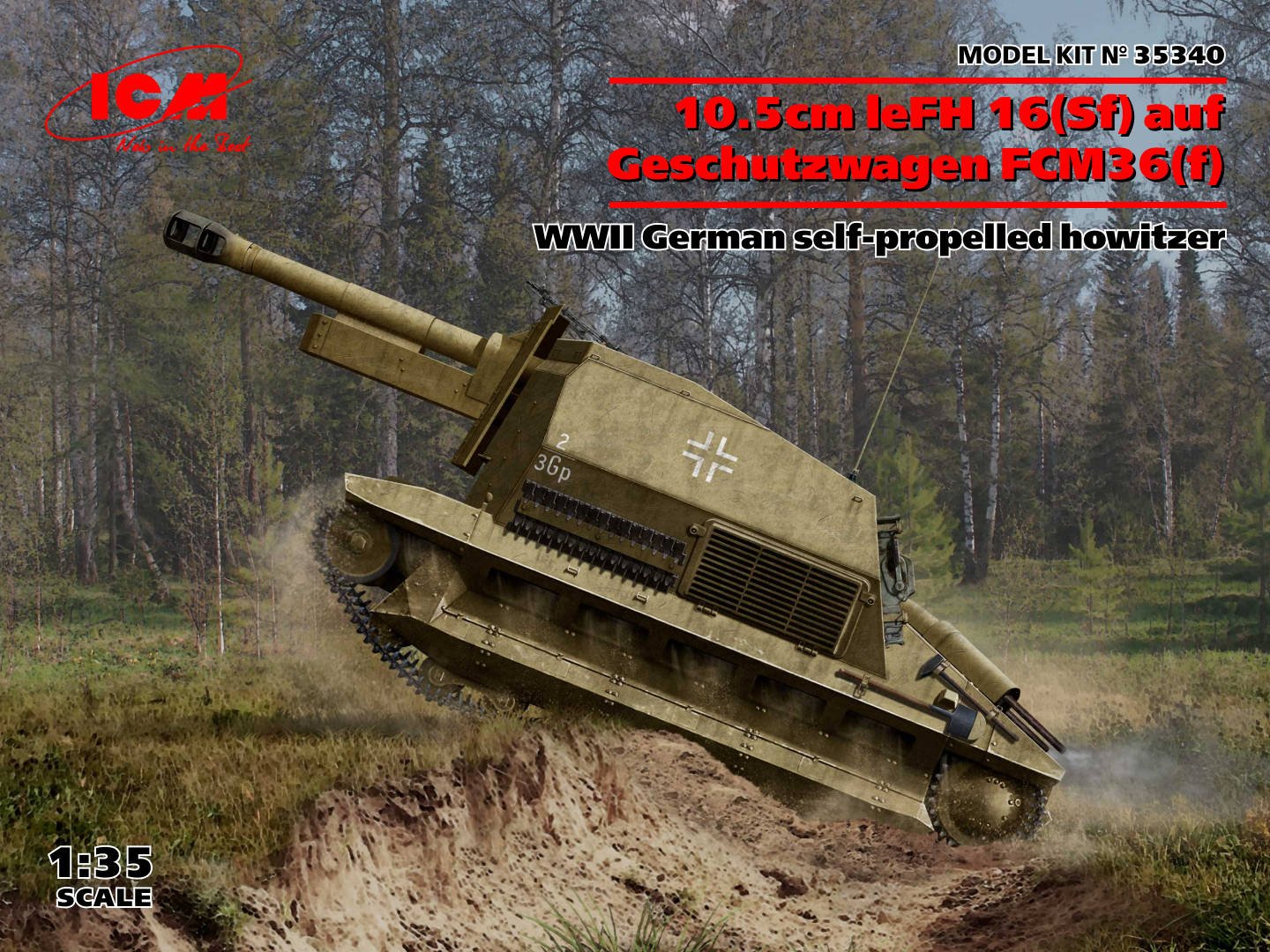 ICM - German FCM 36f Tank w/LeFH16 1:35