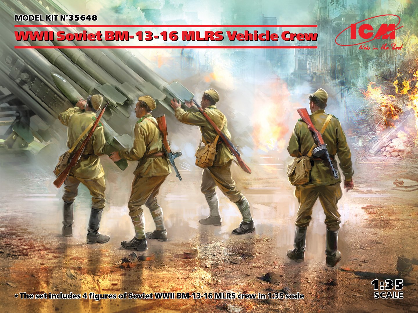 ICM - WWII Soviet BM13-16 MLRS Crew 1:35