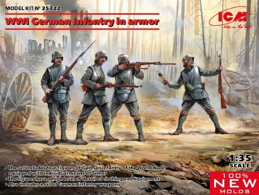 ICM - WWI German Infantry in Armor 4pc 1:35