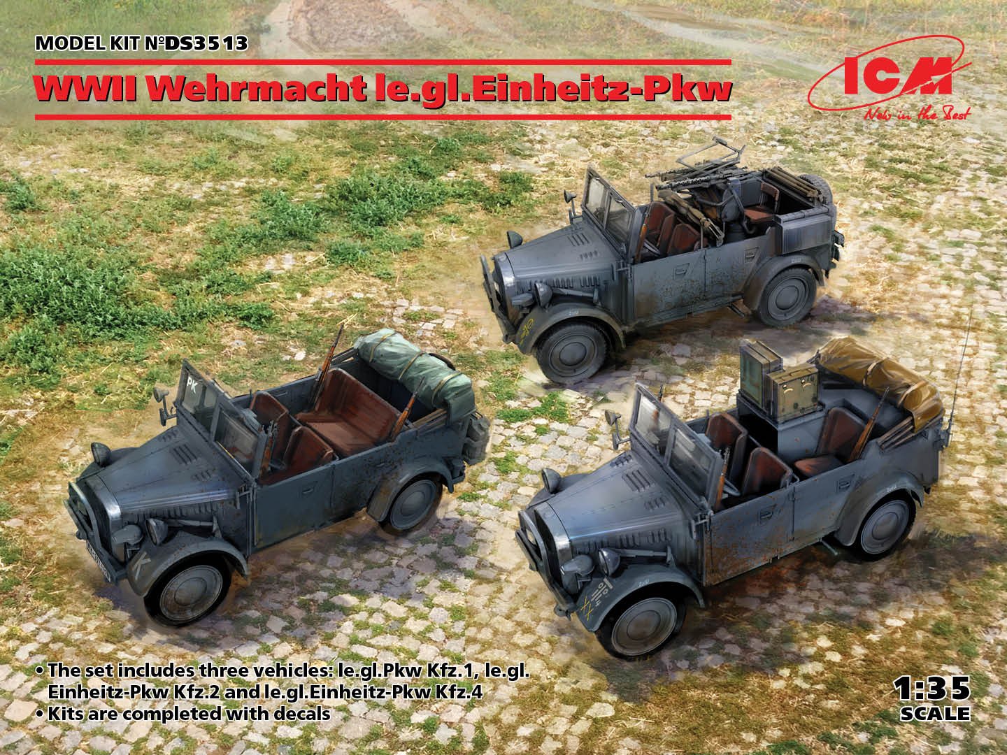 ICM - Wehrmacht Einheits Pkw 3pc Set 1:35