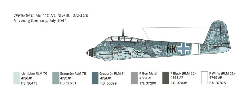 Italeri - Messerschmitt Me 410-A1 "Hornisse" 1:72 Scale
