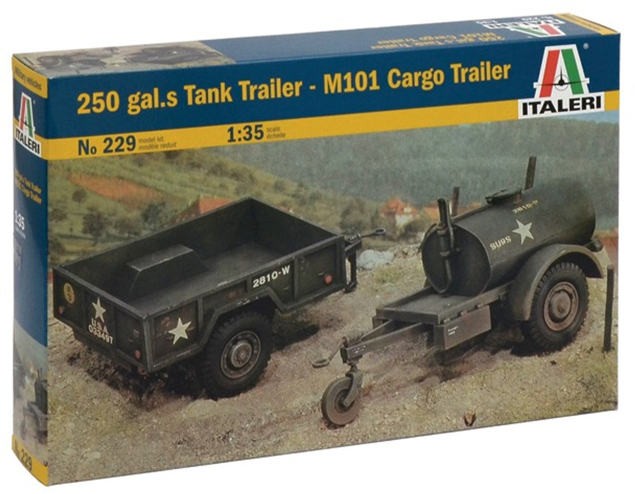 Italeri - 250 GAL S TANK & M101 CARGO TRAILERS 1/35 Scale