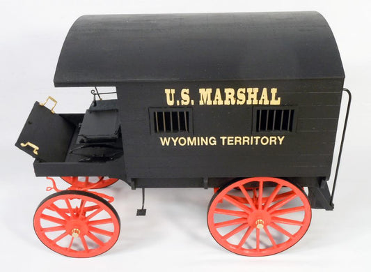 U.S. MARSHAL’S JAIL WAGON 1885 Wyoming Territory Wood and Metal Kit 1:12 Scale