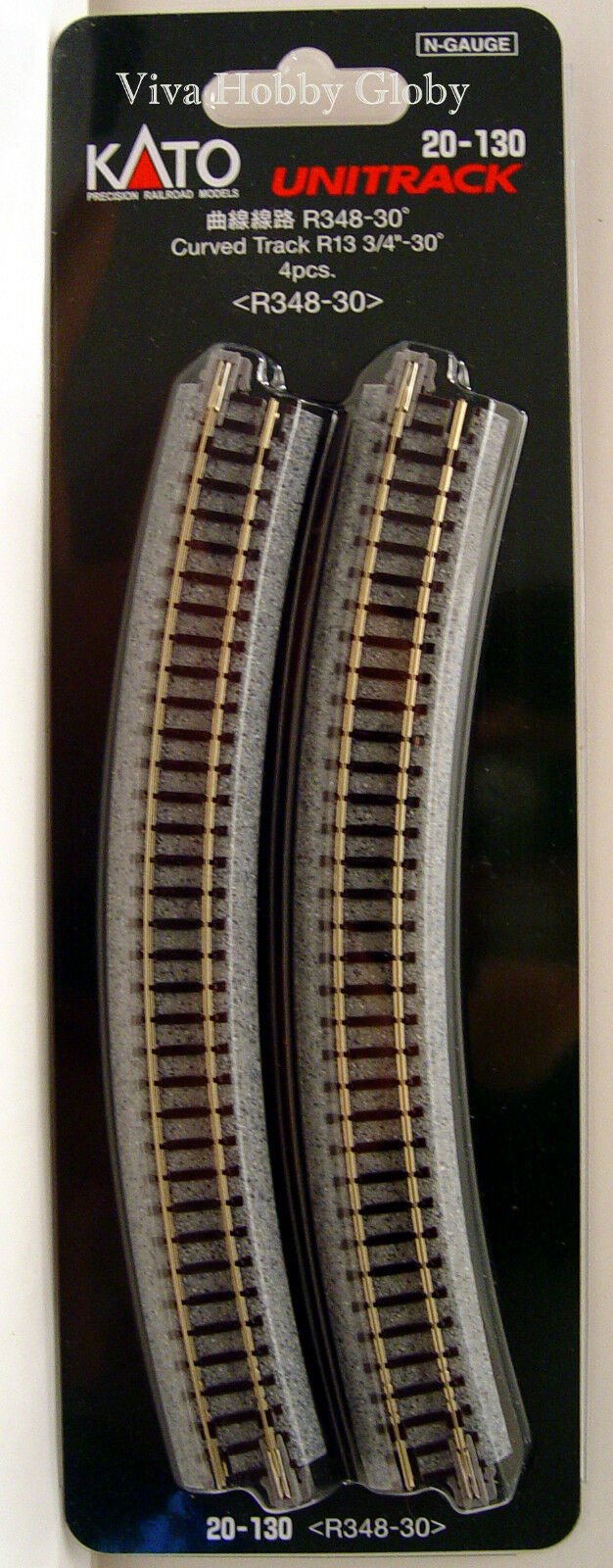 Kato - N R348-30 Curve Track 4pk
