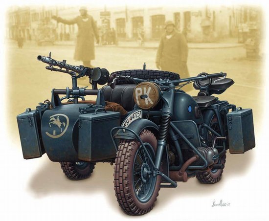 MB - German Motorcycle w/sidec 1:35