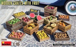 Mini Art - Wood Crates w/fruit 1:35