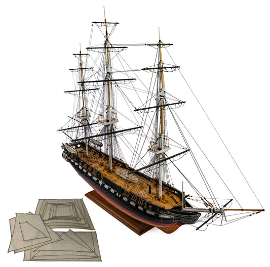 Set of 16 sails for Model Shipways Constitution 1:76 Scale