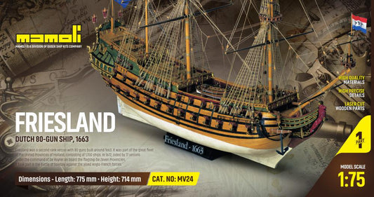 Dusek-Mamoli - Mamoli Friesland 1663 Scale 1:75 - Dutch 80-gun ship