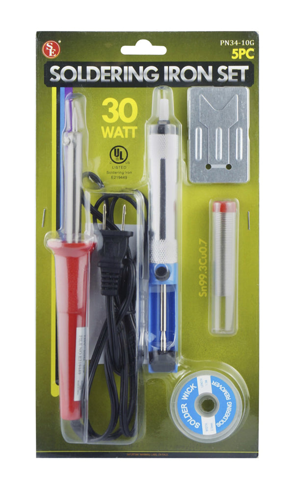 Sona 30W Soldering Iron Set with Solder, Desoldering Wick, Desoldering Pump & Stand