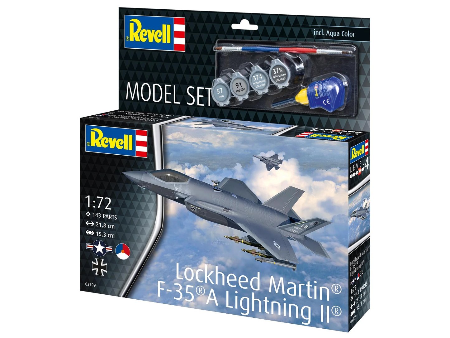 Revell t Lockheed Martin F-35A Lightning II 1:72 with Paint and Glue