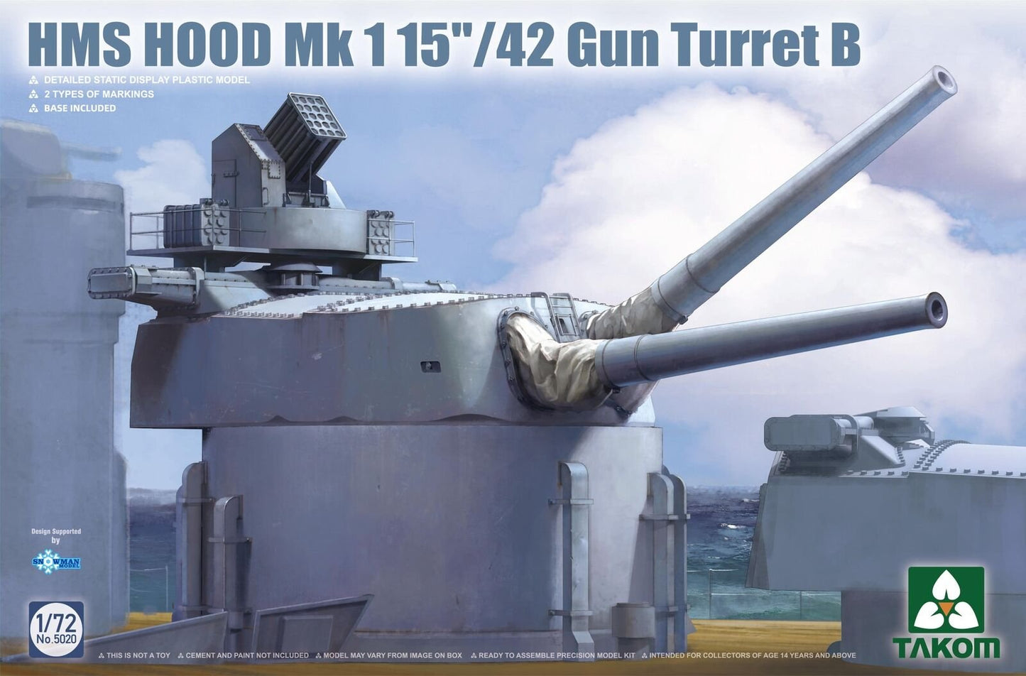 Takom - HMS Hood Mk1 15'/42 Gun Turret B 1:72