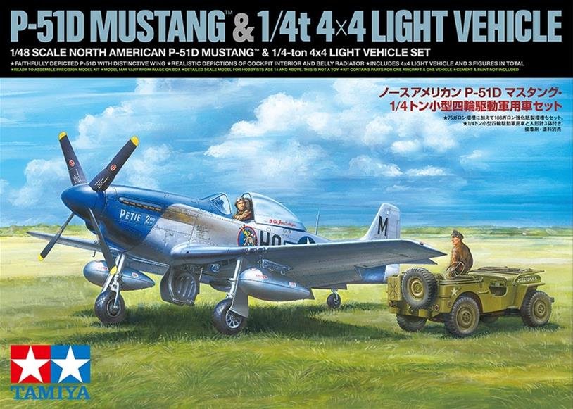 Tamiya - US NA P-51D Mustang w/4x4 Lt.Veh 1:48